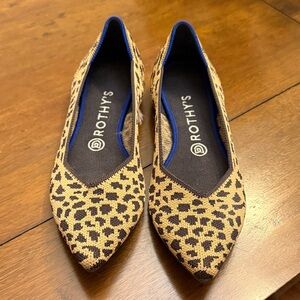 Rothy's Tan and Black Leopard Flats